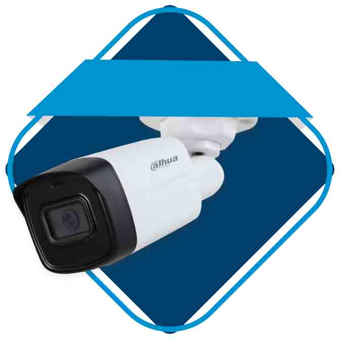 Cámara de seguridad de tipo bullet que es comercializada por Teknya.