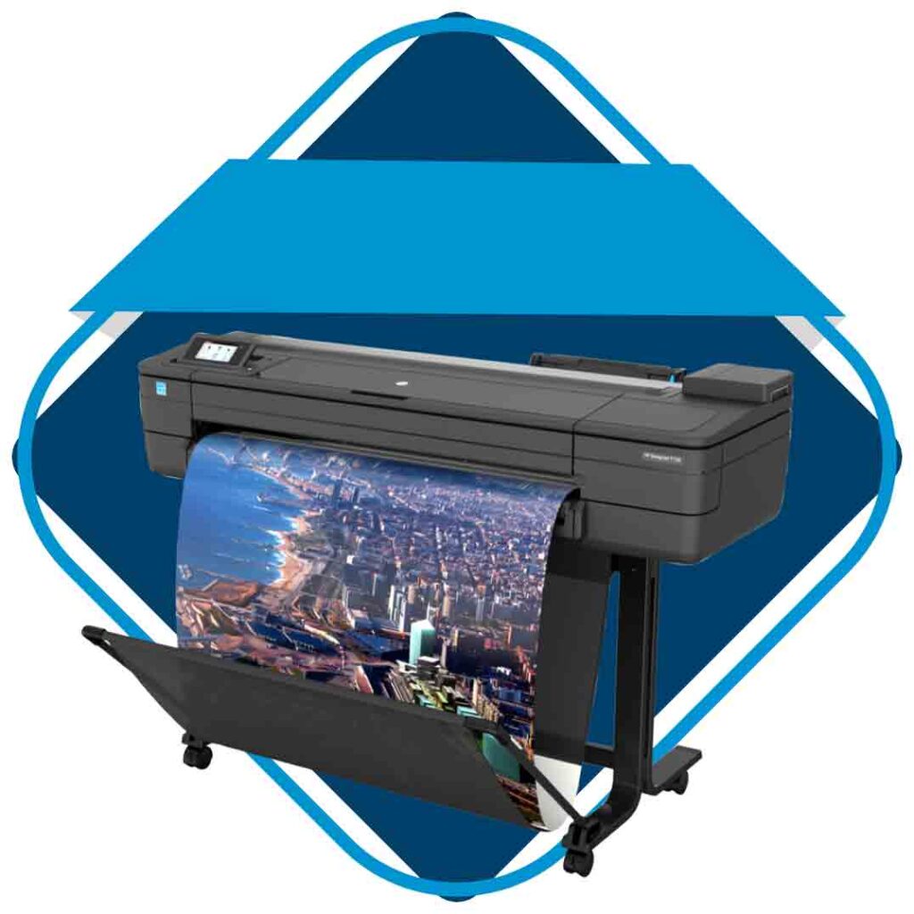 Se muestra un equipo plotter HP como el cuál puede obtener el servicio especializado de Teknya en reparación de plotter HP.
